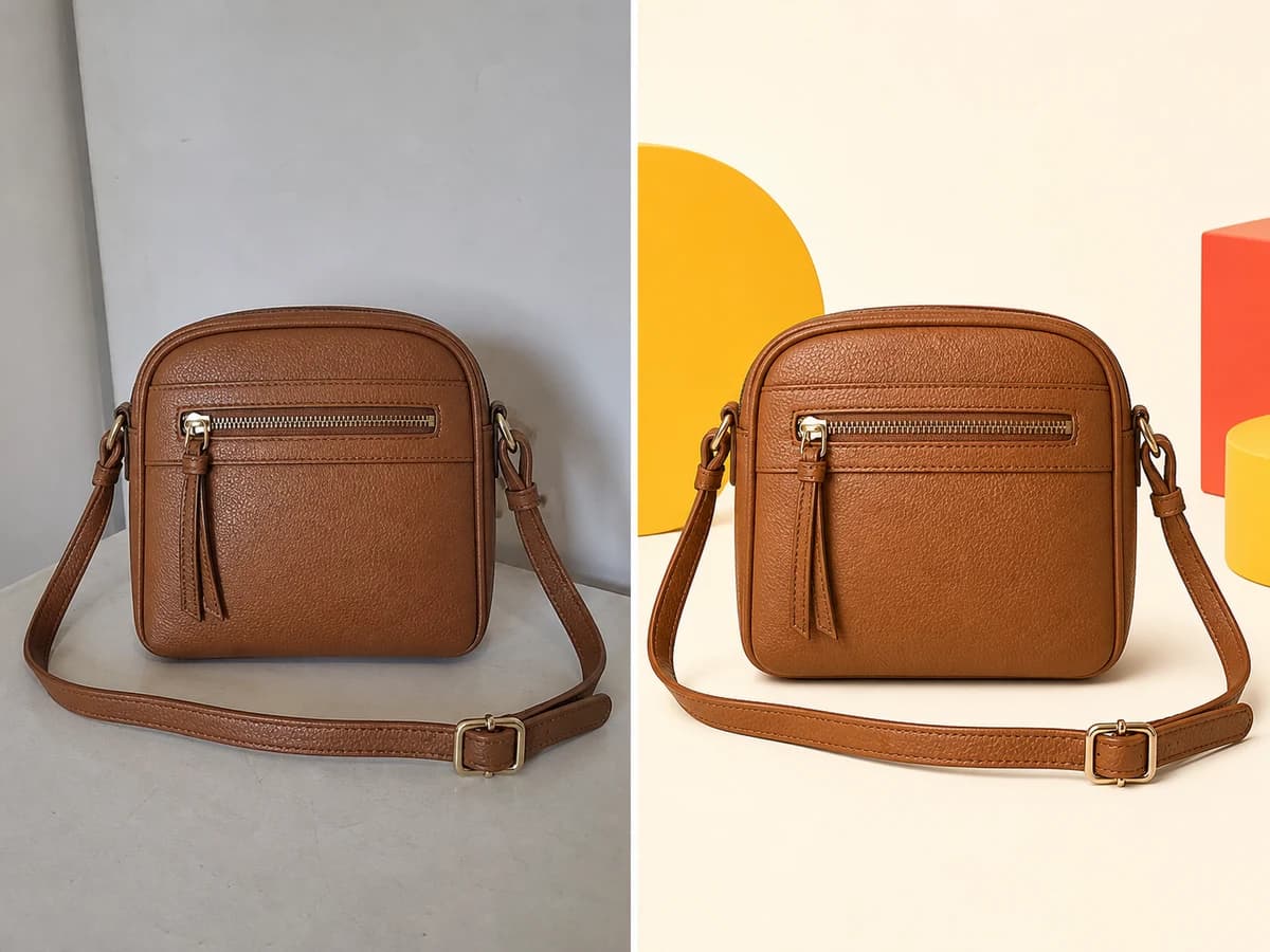 Demonstração antes e depois de Bolsa transversal