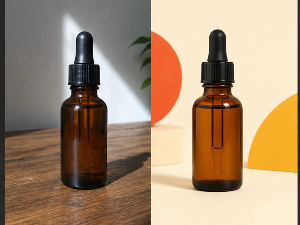 Demonstração antes e depois de Sérum facial