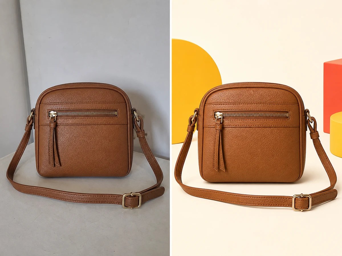 Bolsa transversal em foto de uso real